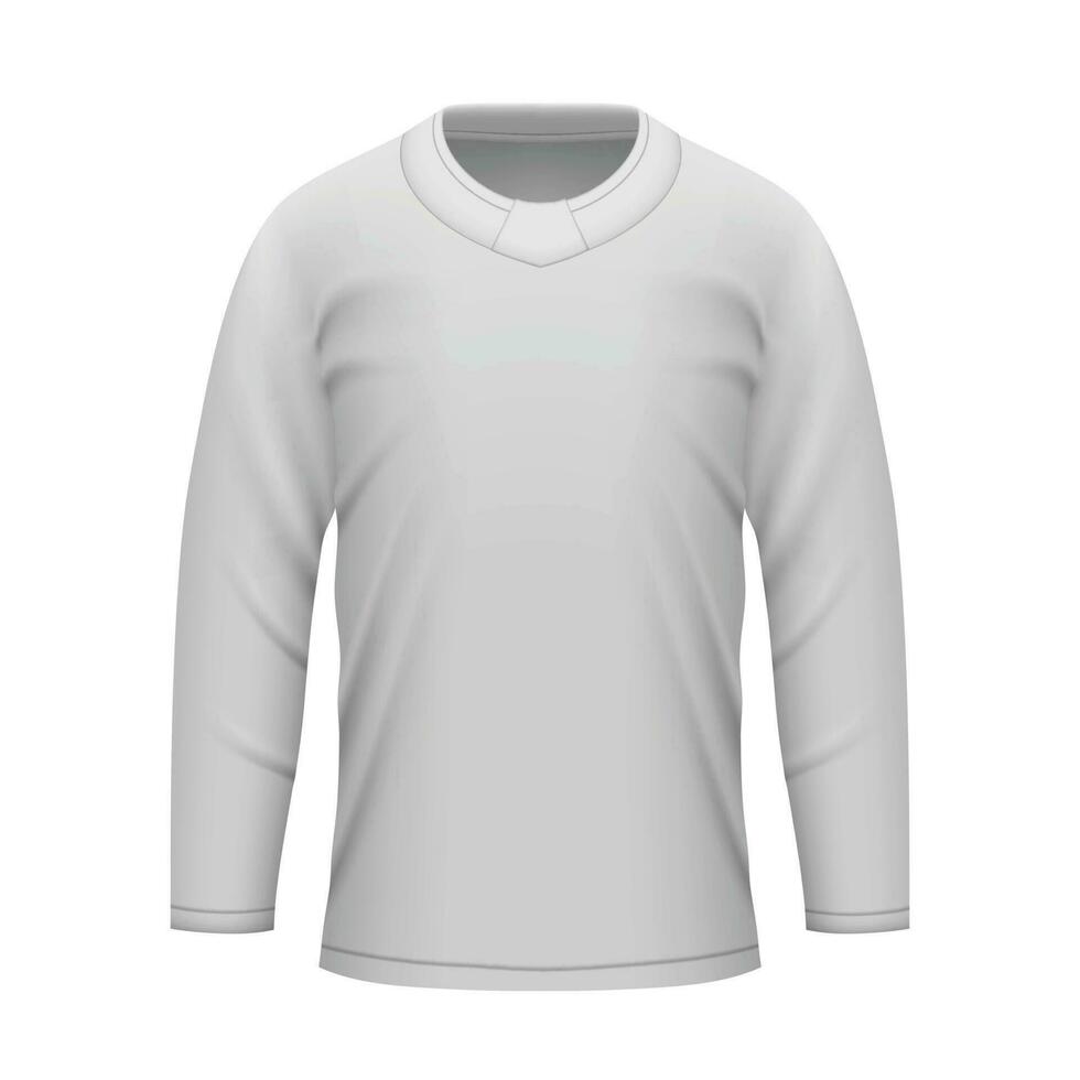 realistisch overhemd sjabloon met lang mouw voor ijs hoskey Jersey vector