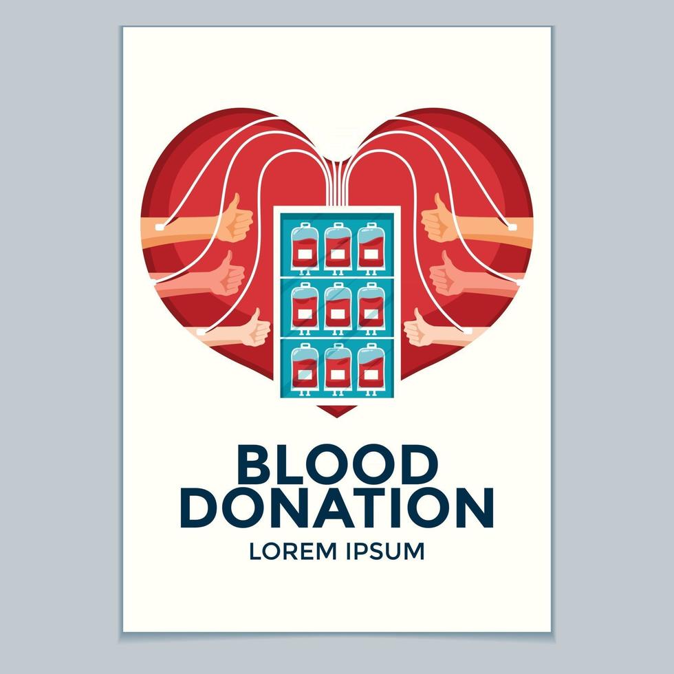 Doneer bloedconcept poster voor wereld bloeddonordag vector