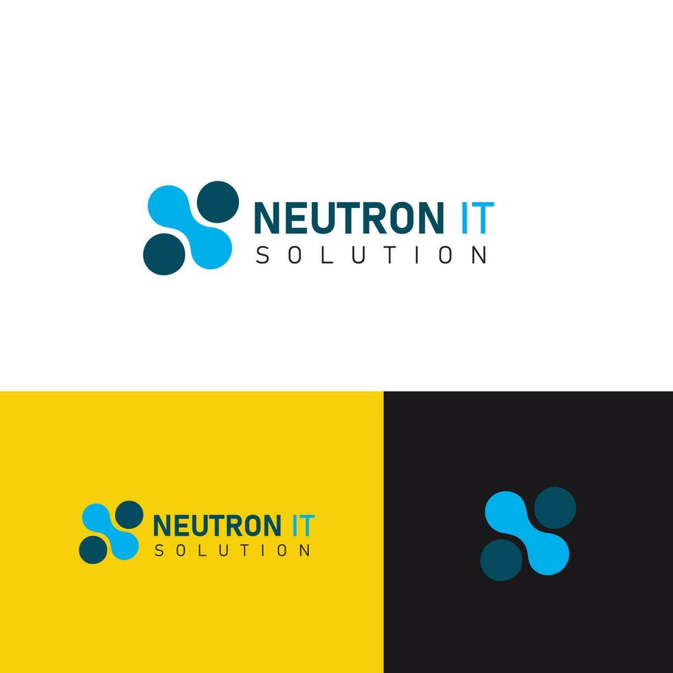 neutron het oplossing minimalistische logo ontwerp sjabloon vector