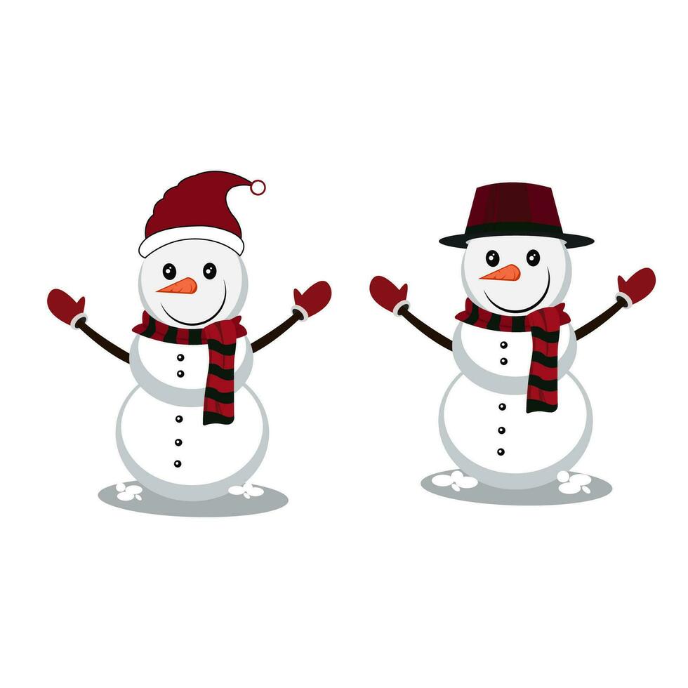 Kerstmis winter sneeuwman clip art vector