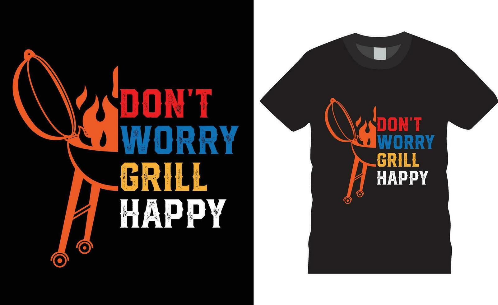 bbq illustratie vector typografie t-shirt ontwerp perfect voor afdrukken sjabloon.niet doen zich zorgen maken rooster gelukkig