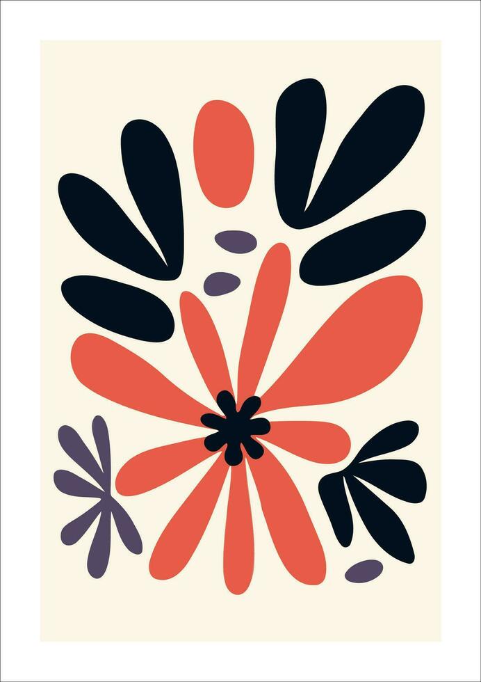 hand- getrokken vector abstract bloemen achtergrond in Scandinavisch stijl. scandinavisch, Scandinavisch stijl.