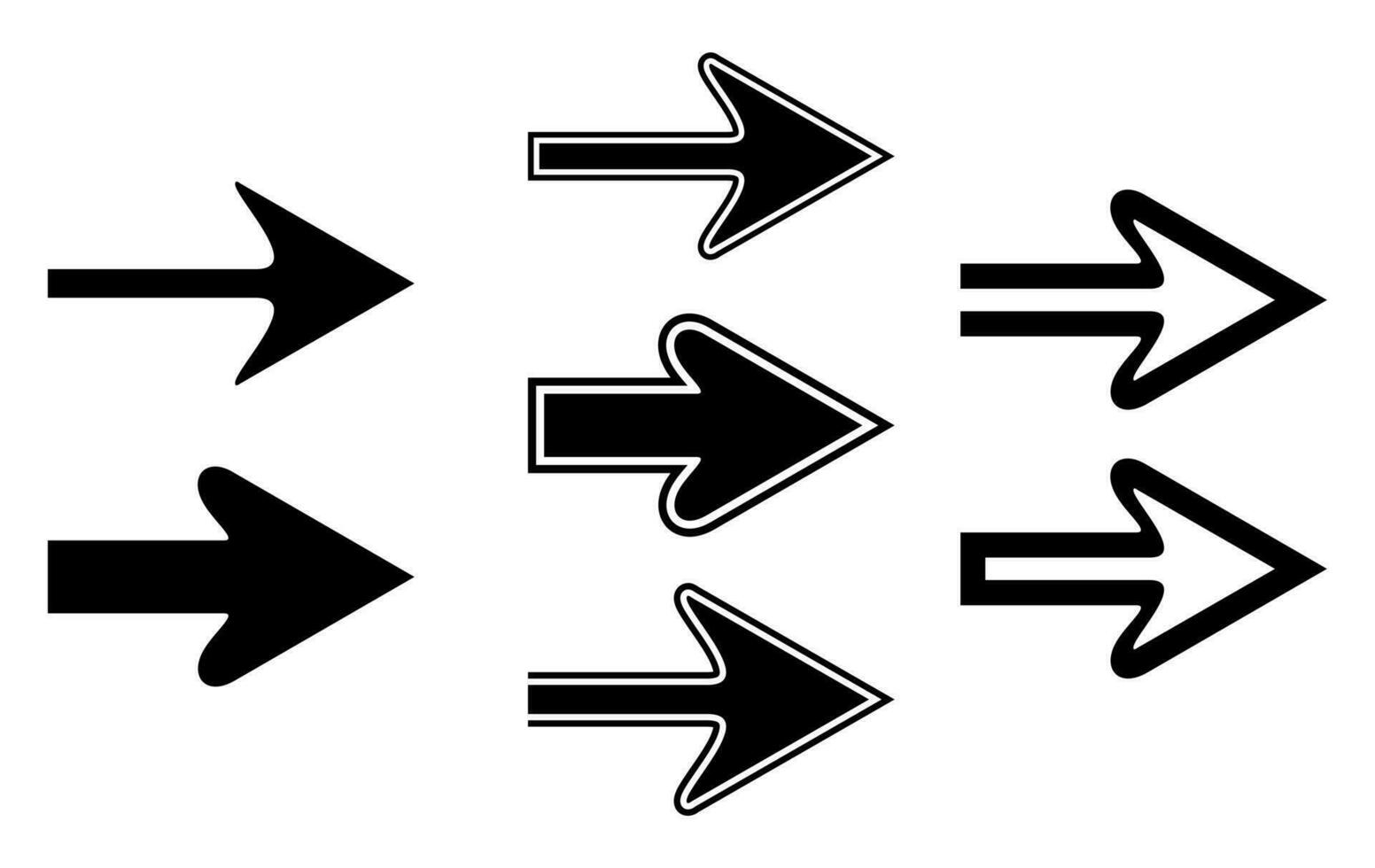 pijl icoon Rechtsaf teken cursor wijzer symbool knop vector