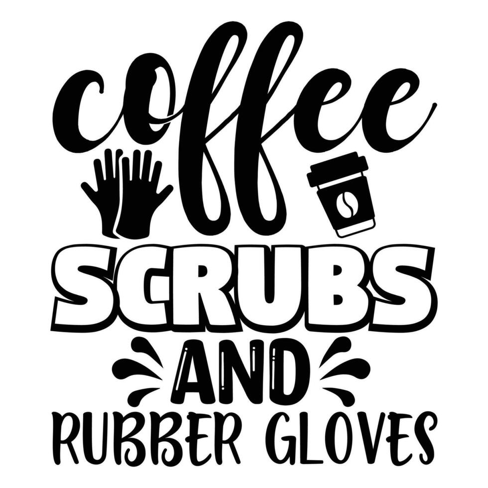 koffie scrubs en rubber handschoenen vector
