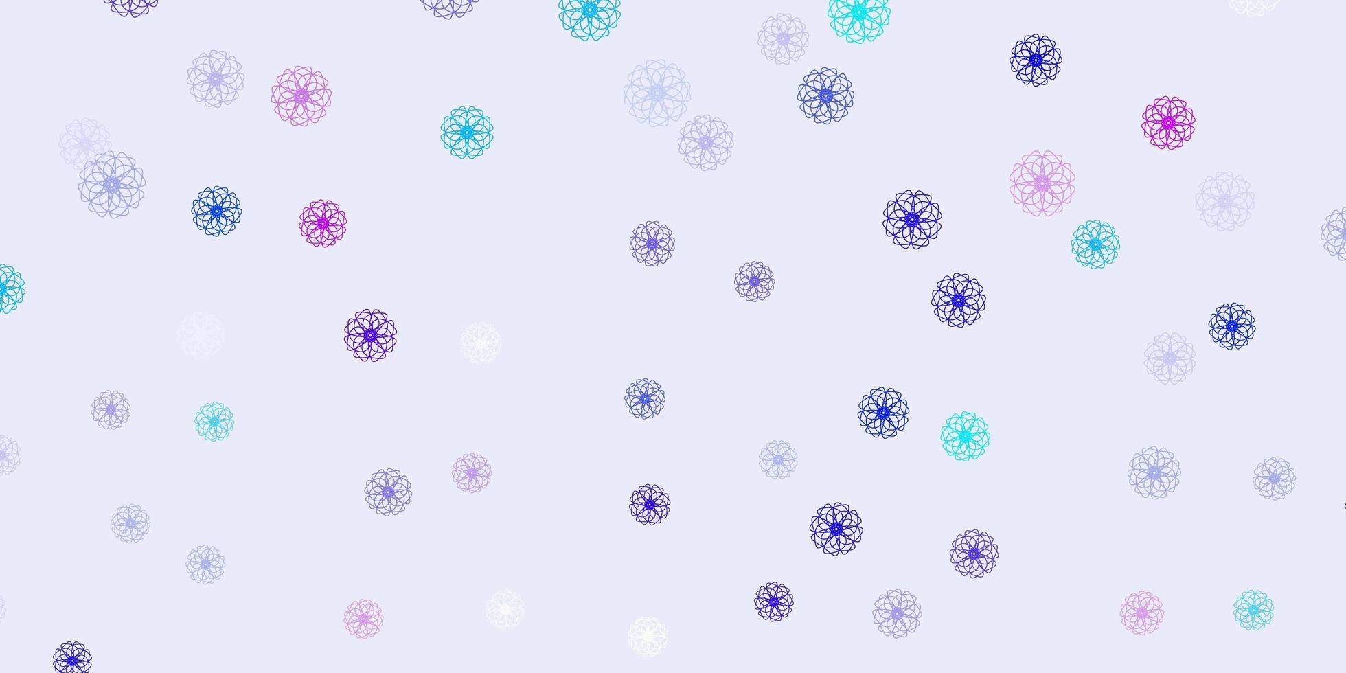 licht roze blauw vector natuurlijk kunstwerk met bloemen