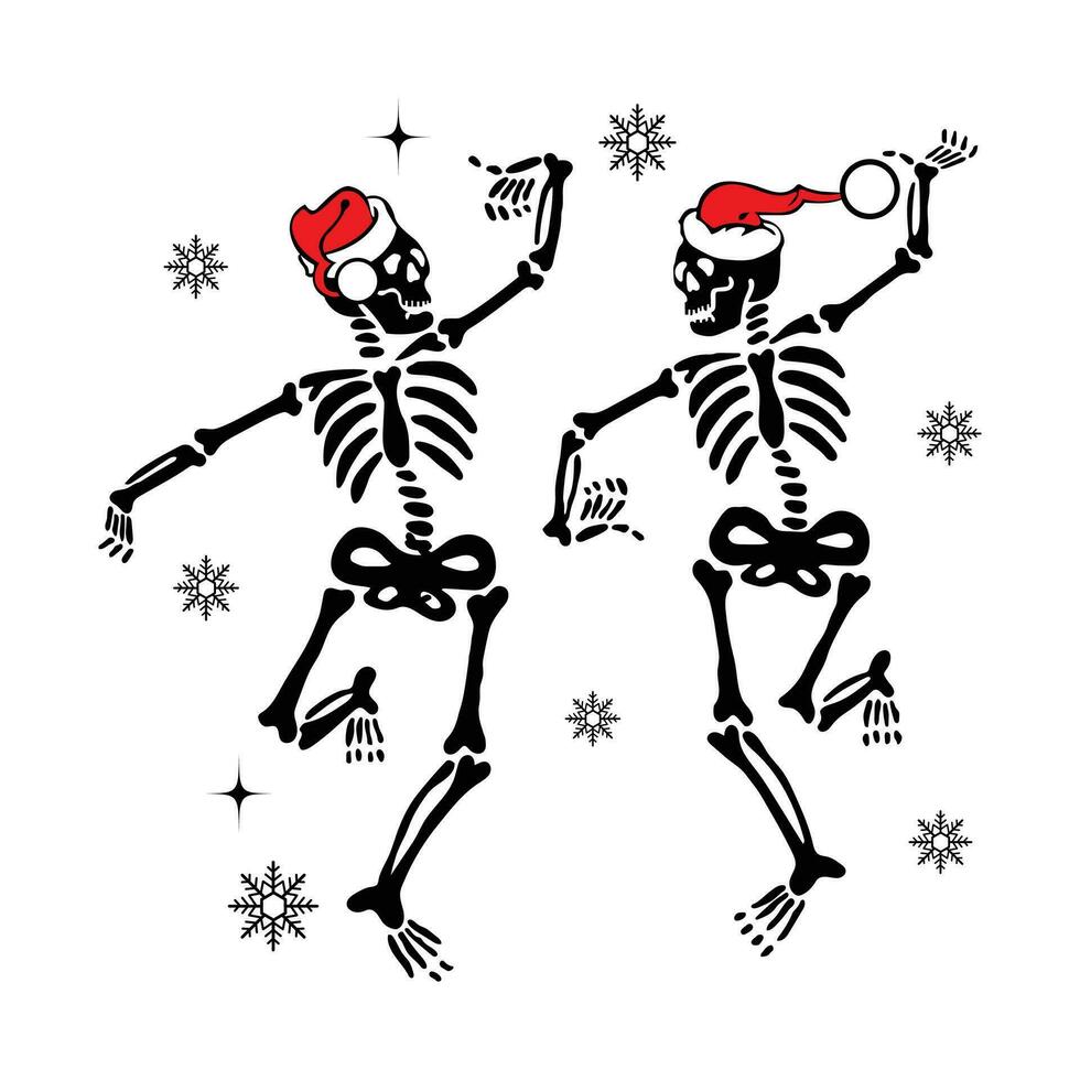Kerstmis dansen skelet, vrolijk Kerstmis vector