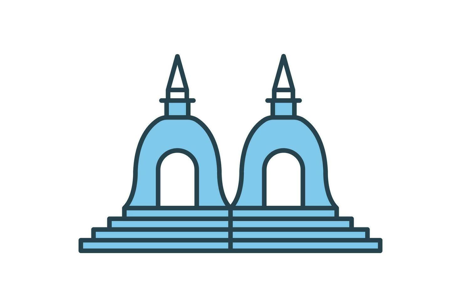 Hindoe tempel icoon. icoon verwant naar geloof, gebouw. vlak lijn icoon stijl ontwerp. gemakkelijk vector ontwerp bewerkbare