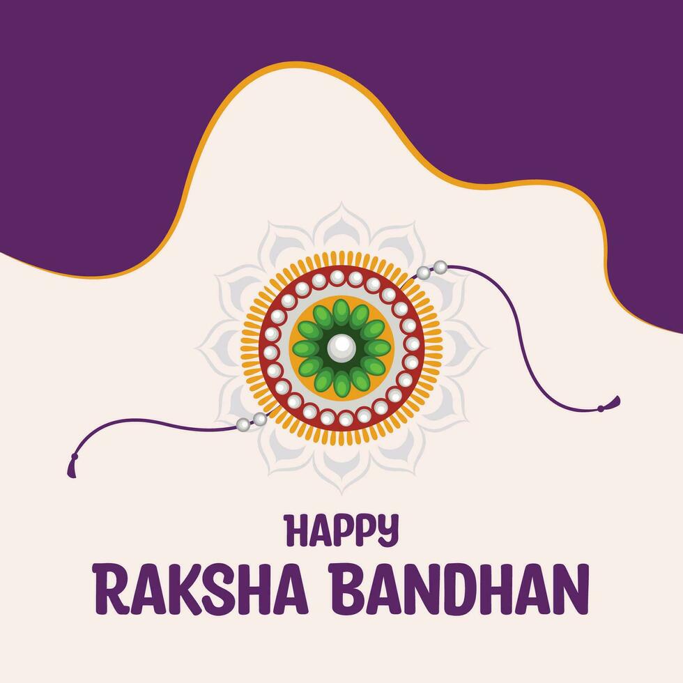illustratie van wenskaart met decoratieve rakhi voor raksha bandhan, indian festival. vector