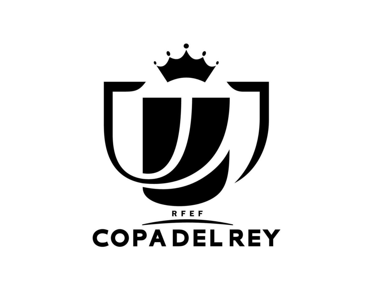 copa del rey Spanje logo met naam zwart symbool abstract ontwerp vector illustratie