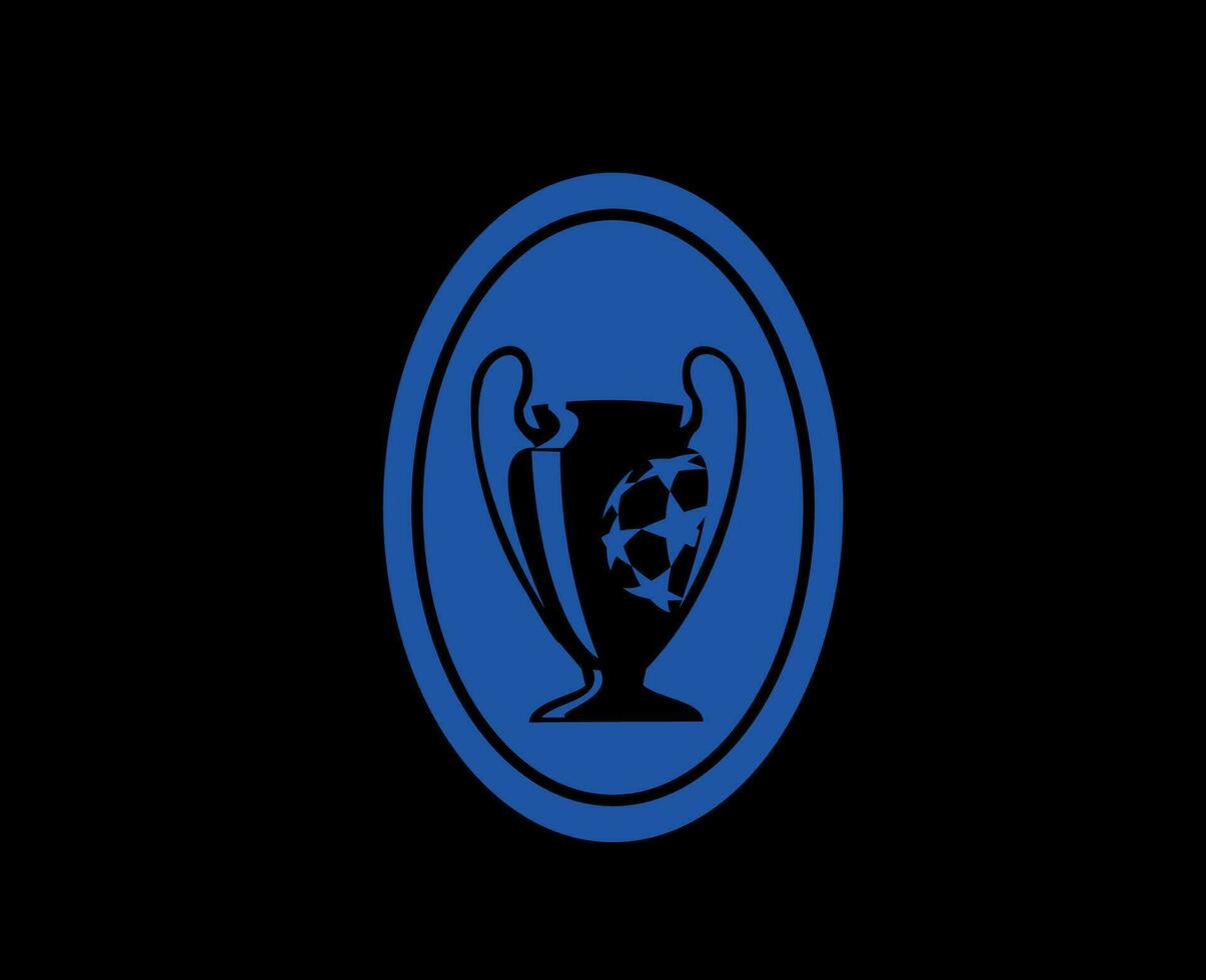 kampioenen liga Europa trofee logo blauw symbool abstract ontwerp vector illustratie met zwart achtergrond