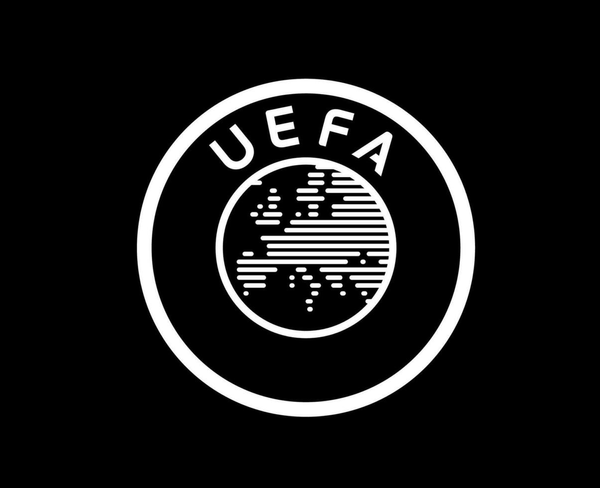 uefa logo symbool wit abstract ontwerp vector illustratie met zwart achtergrond