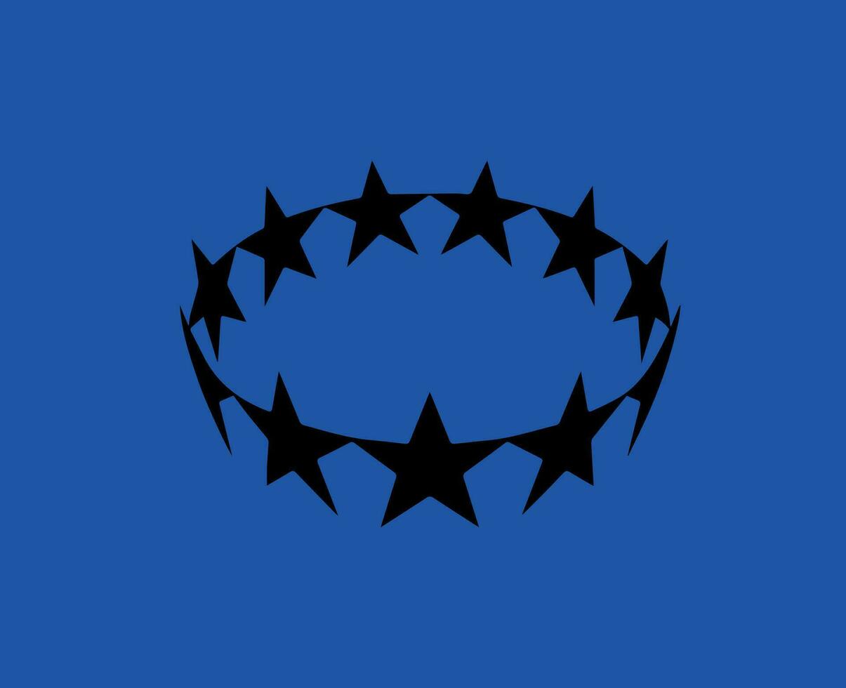 Dames kampioenen liga logo zwart symbool abstract ontwerp vector illustratie met blauw achtergrond
