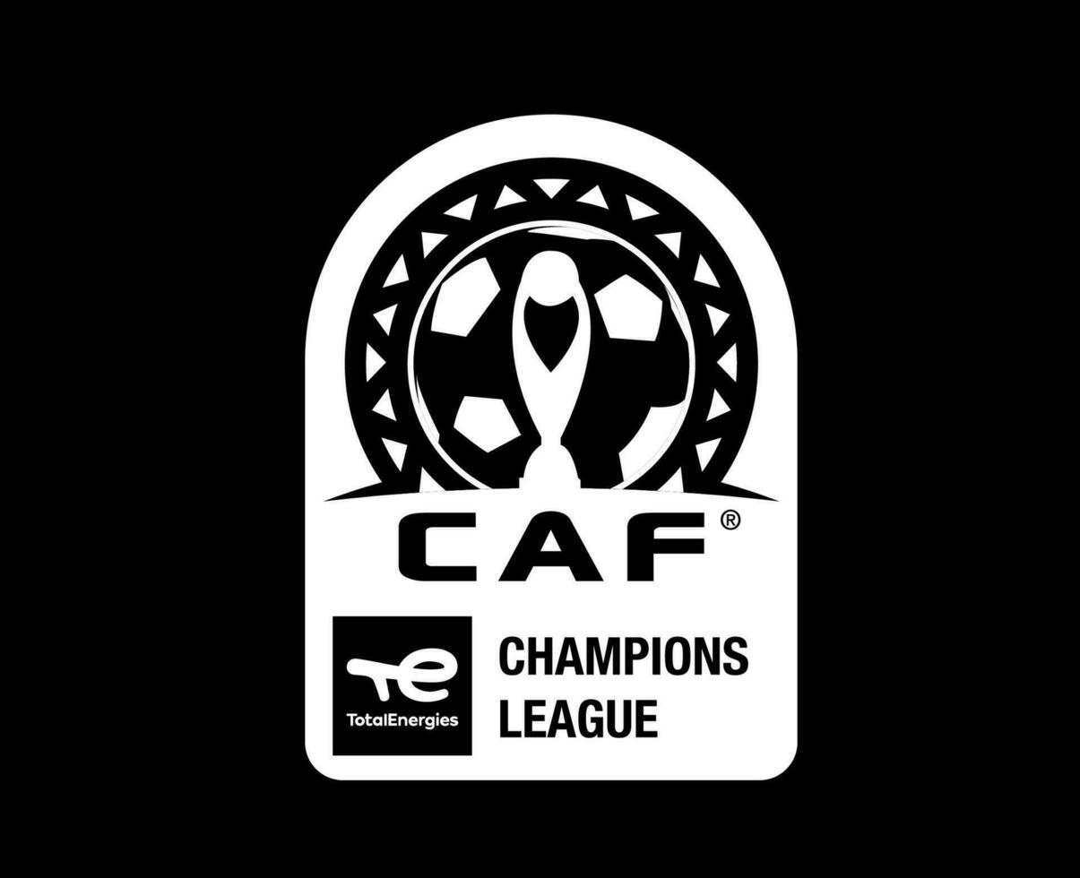 kampioenen ligue logo wit symbool Amerikaans voetbal Afrikaanse abstract ontwerp vector illustratie met zwart achtergrond