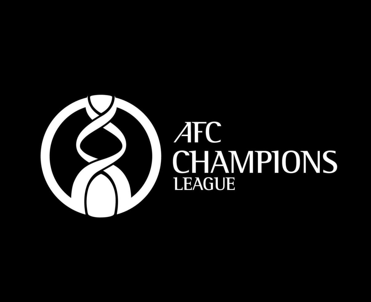 afc kampioenen liga symbool met naam wit logo Amerikaans voetbal Aziatisch abstract ontwerp vector illustratie met zwart achtergrond