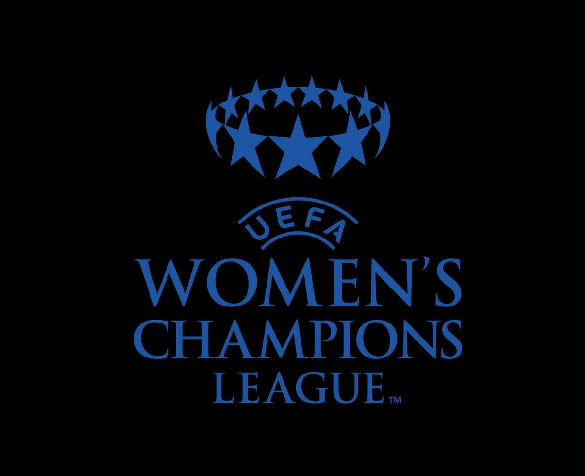 Dames kampioenen liga officieel logo blauw symbool abstract ontwerp vector illustratie met zwart achtergrond