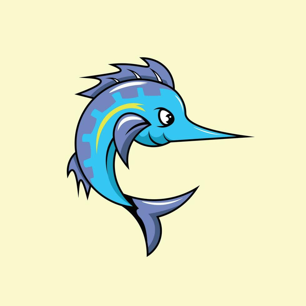 blauw vis tekenfilm vector