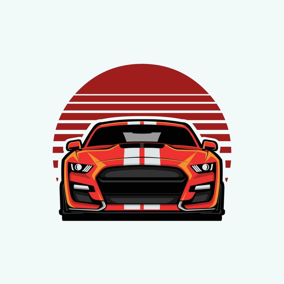 Amerikaans spier sport auto vector kunst illustratie. het beste voor automotive t-shirt ontwerp en club logo