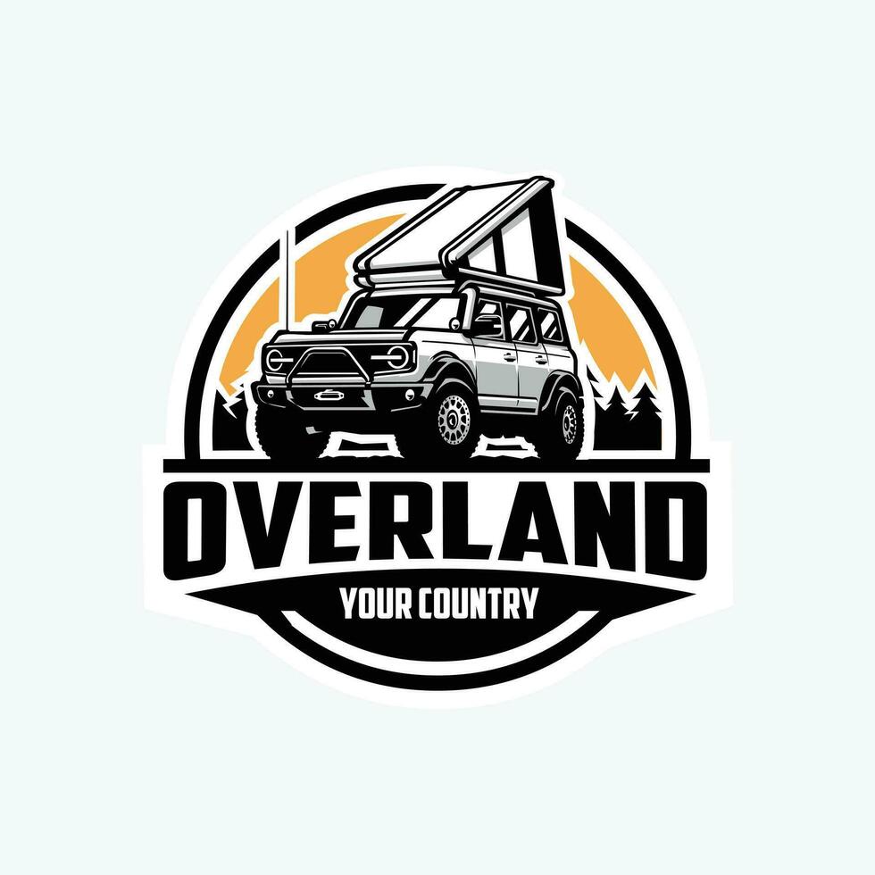 land- suv camper vrachtauto cirkel embleem logo illustratie vector geïsoleerd