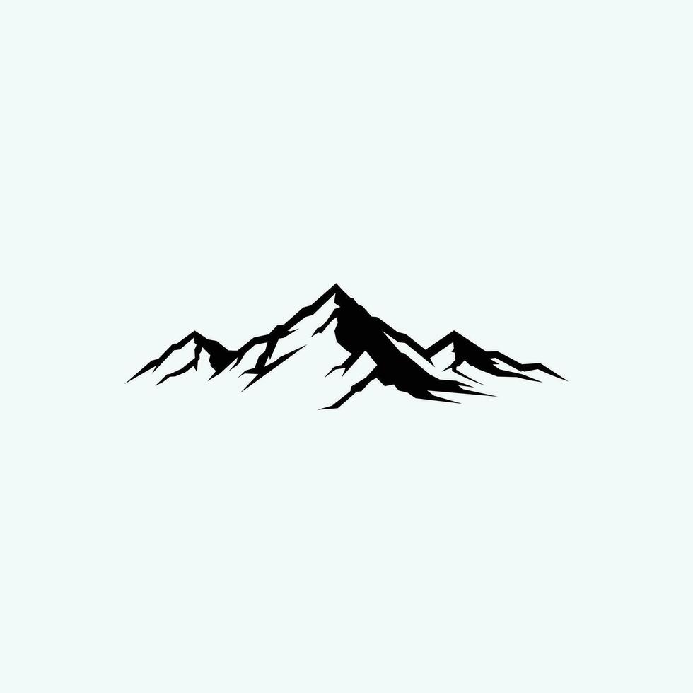 rotsachtig berg silhouet zwart en wit vector geïsoleerd in wit achtergrond eps