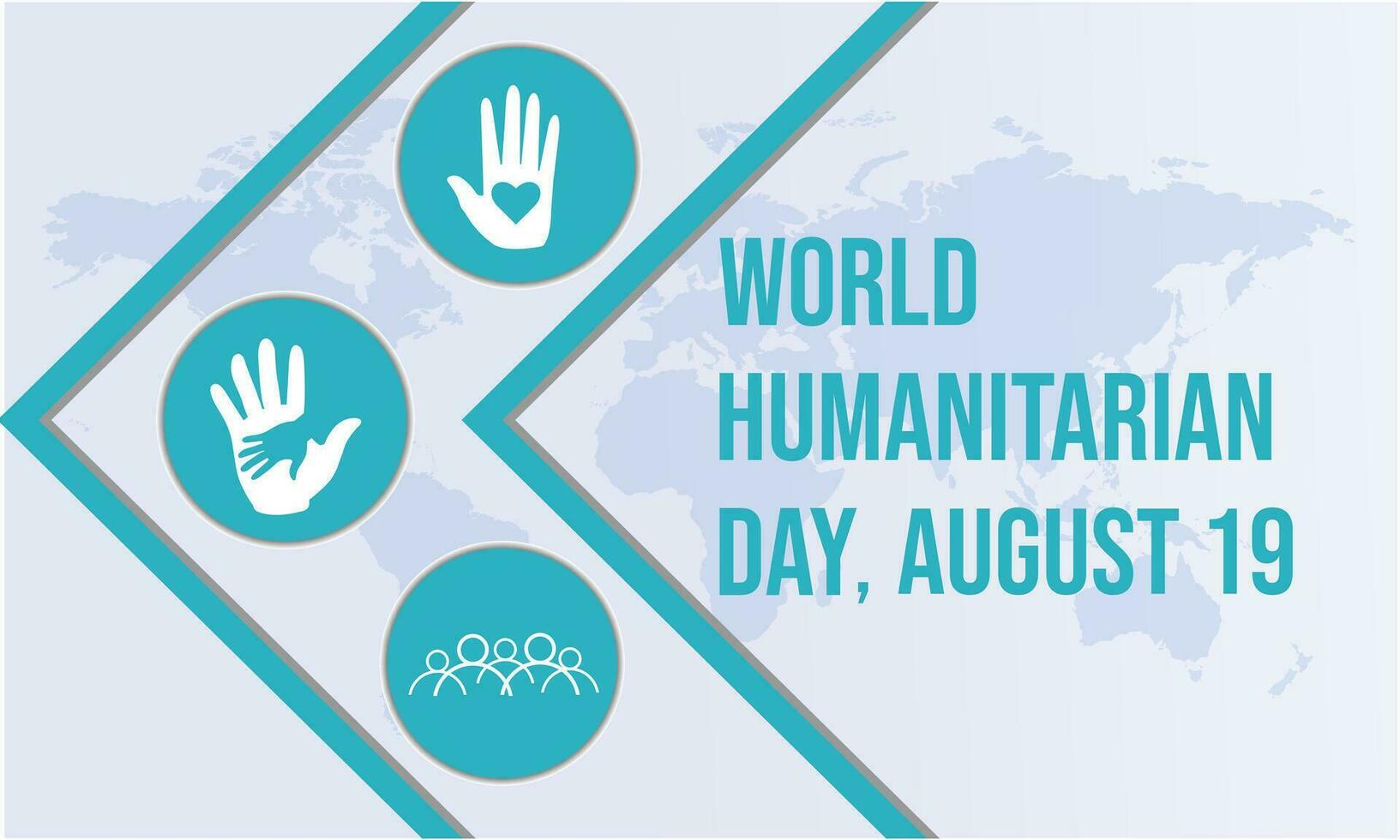 wereld humanitair dag opgemerkt elk jaar Aan augustus 19e.banner poster ontwerp sjabloon. vector