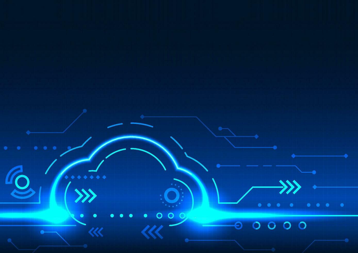 technologie wolk met technologie stroomkring bord de concept van Bezig met verzenden gegevens in de wolk systeem is een technologie voor opslaan belangrijk gegevens en sharing het met bedrijf partner. gebruik elementen. vector