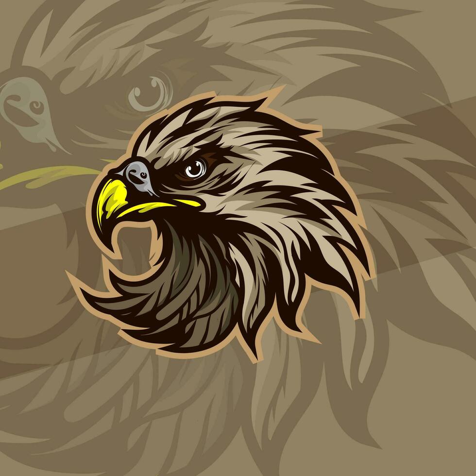 adelaar of havik hoofd mascotte grafisch gaming logo elegant element voor merk adelaar abstract symbolen vector