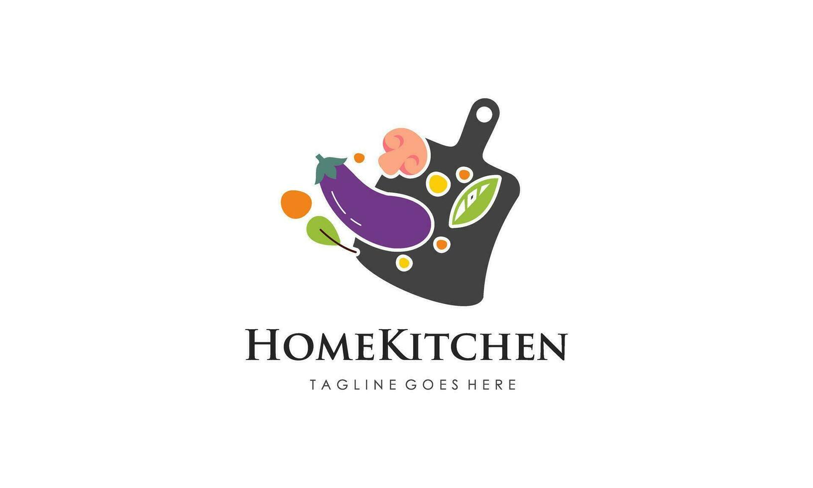 huis keuken logo met pot vol van gezond groenten en vitamines logo vector