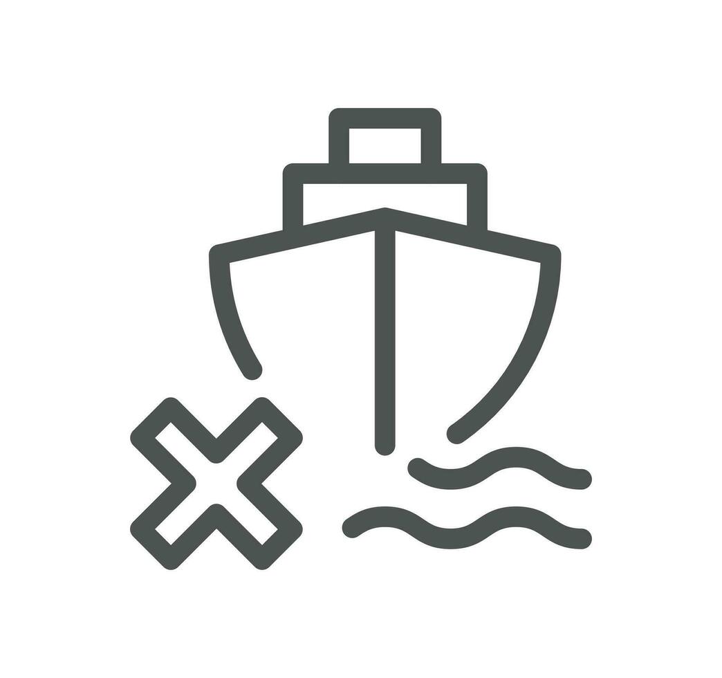 schip beheer verwant icoon schets en lineair vector. vector