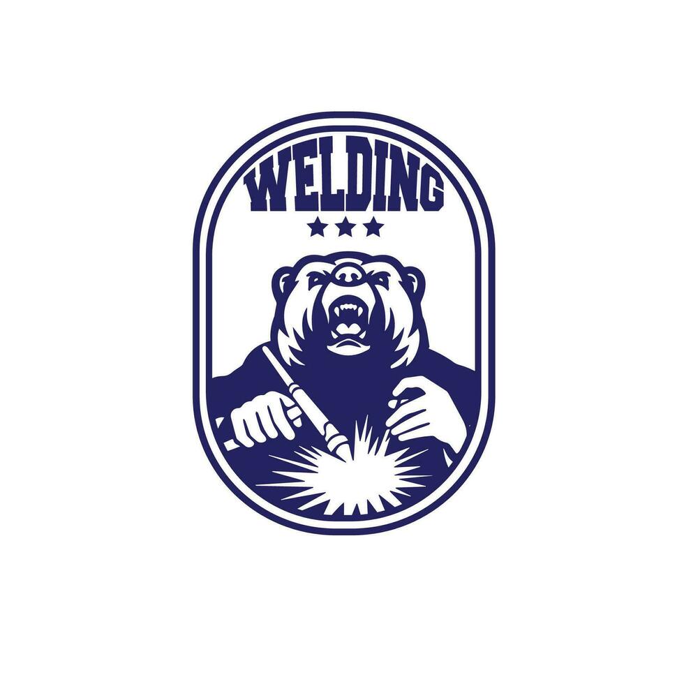 ontwerp logo beer lassen vector illustratie
