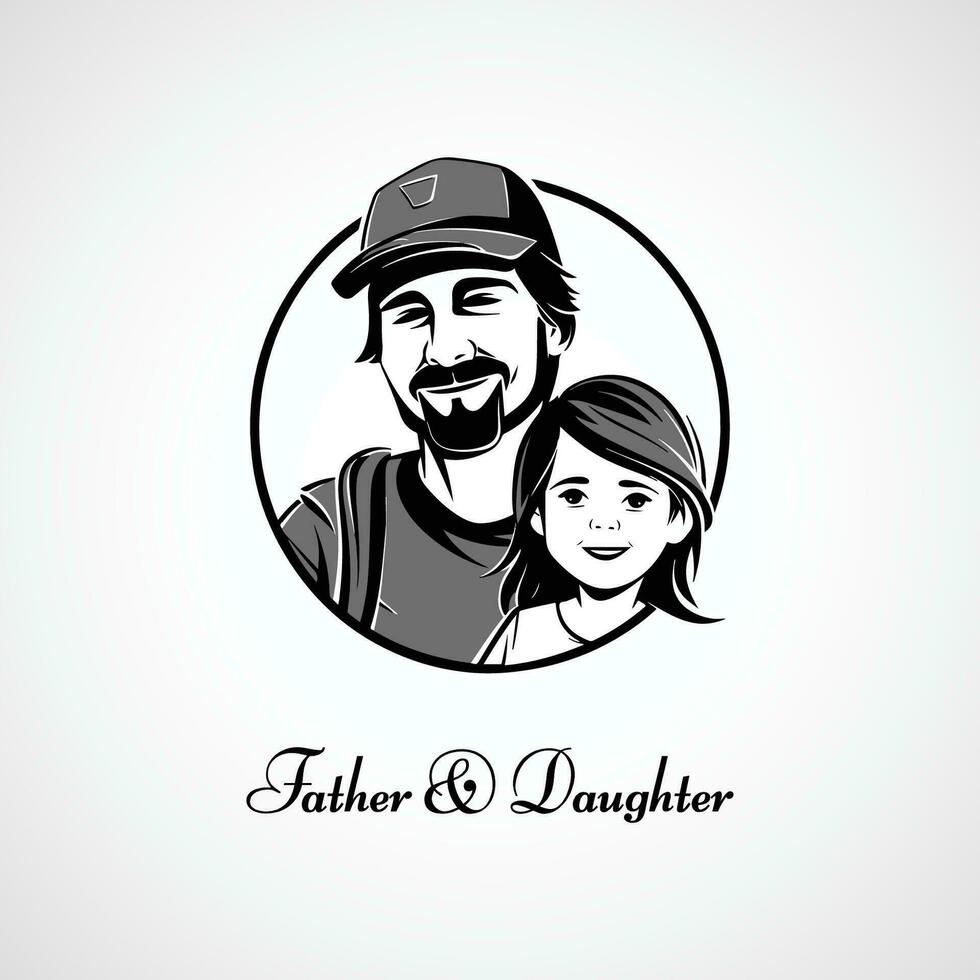 vader en dochter gelukkig vader dag vector