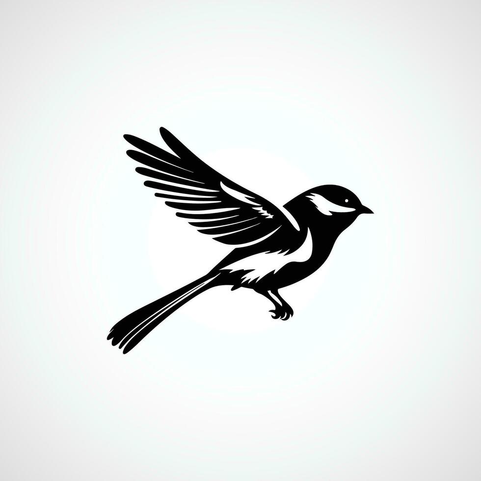 vogel wijnoogst logo ontwerp vector