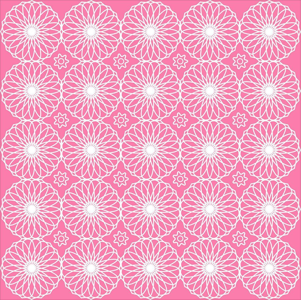 patroon met wit bloemen Aan roze achtergrond vector