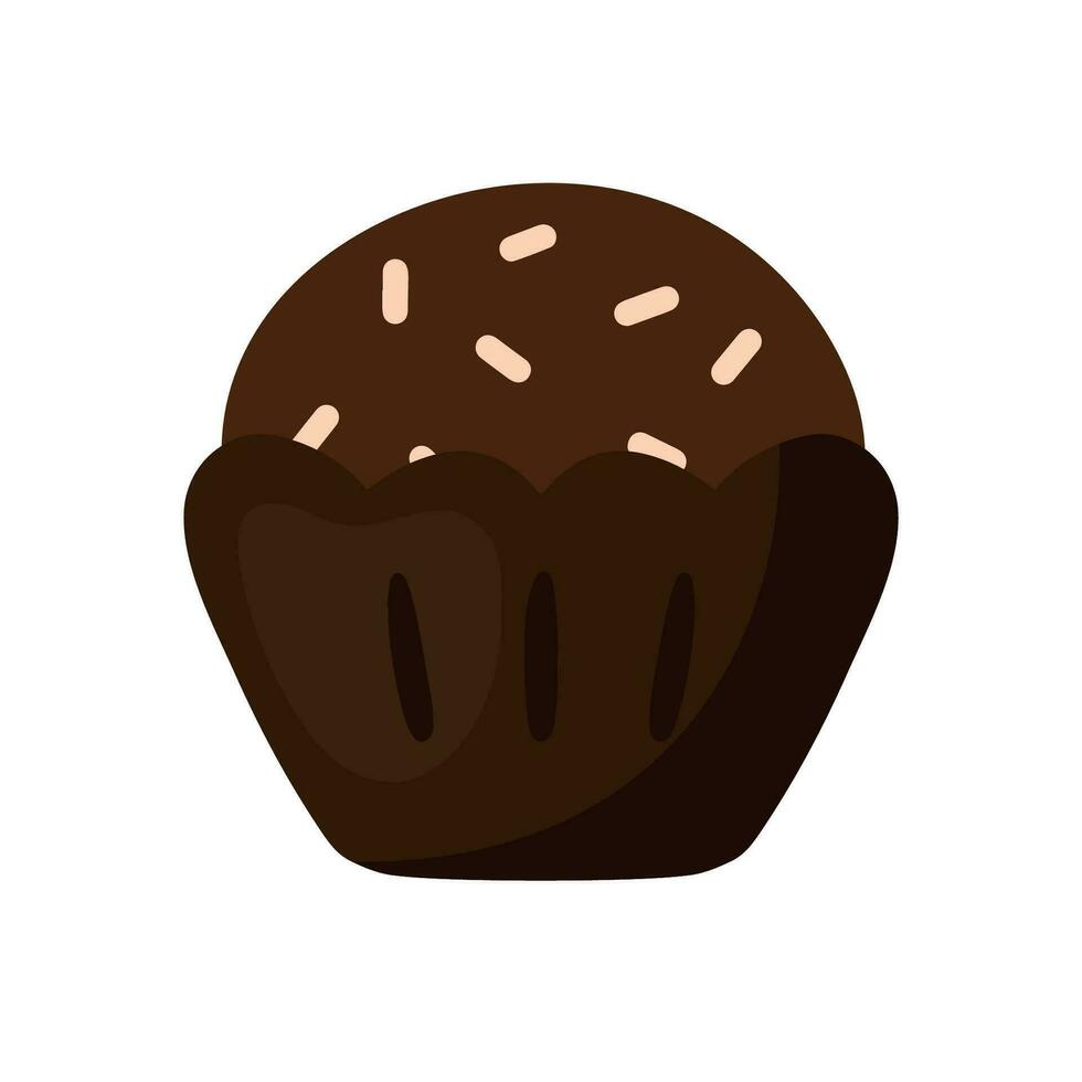 chocola truffel snoep voedsel tekening icoon tekenfilm vector illustratie