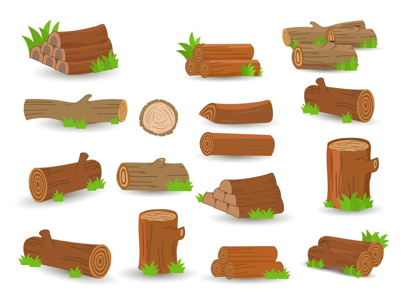 tekenfilm hout logboeken illustratie vector, houten voor camping vreugdevuren. boomstammen en planken set. houten vreugdevuur, logboeken timmerhout hout logboeken en boom koffers, verzameling met wit achtergrond. vector