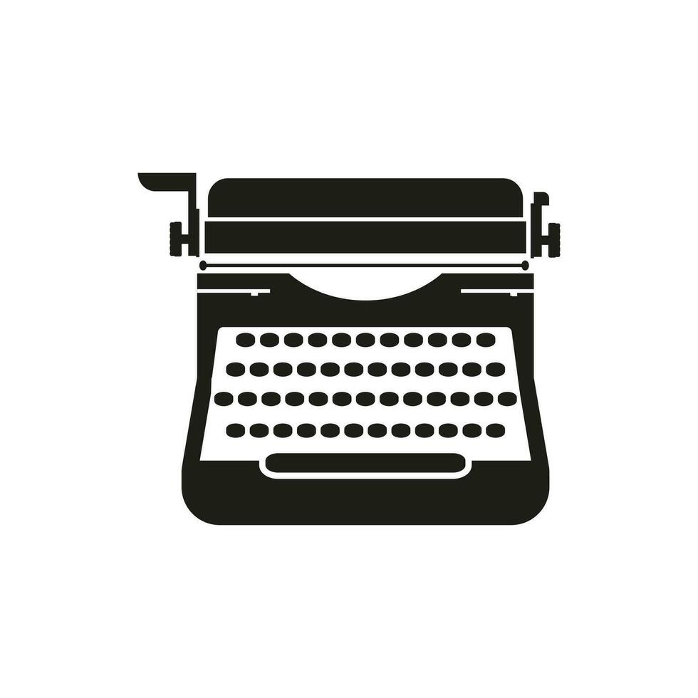 reeks van schrijfmachine hand- tekening vector illustratie groot verzameling. schrijfmachine icoon met toetsen alfabet ontwerp. hoge kwaliteit premie kleurrijk wijnoogst retro oud schrijfmachine verzameling. wit achtergrond.