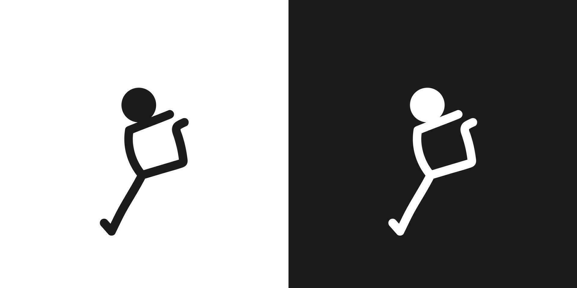 acrobatiek icoon pictogram vector ontwerp. stok figuur Mens acrobatisch atleet vector icoon teken symbool pictogram