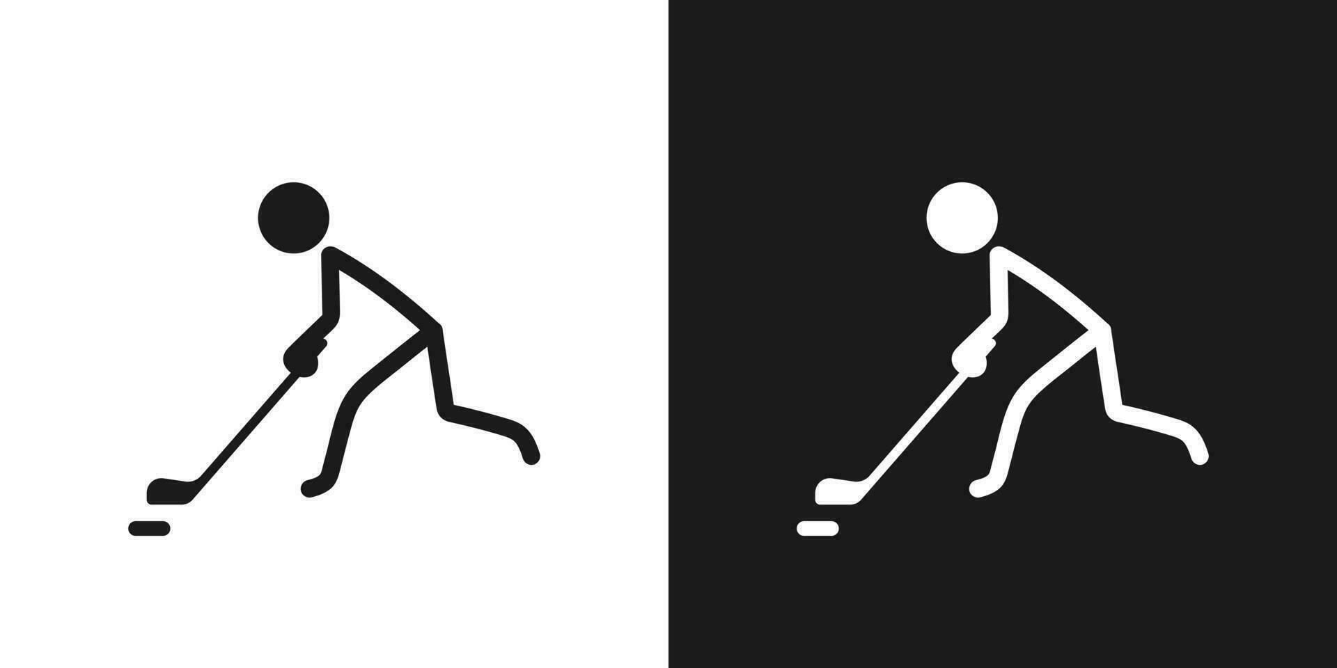 ijs hockey icoon pictogram vector ontwerp. stok figuur Mens hockey speler vector icoon teken symbool pictogram. winter sport- concept