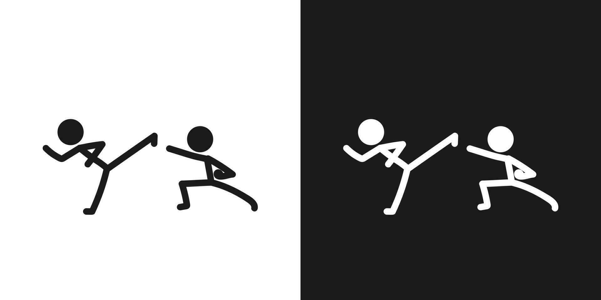 karate icoon pictogram vector ontwerp. stok figuur Mens karateka vector icoon teken symbool pictogram