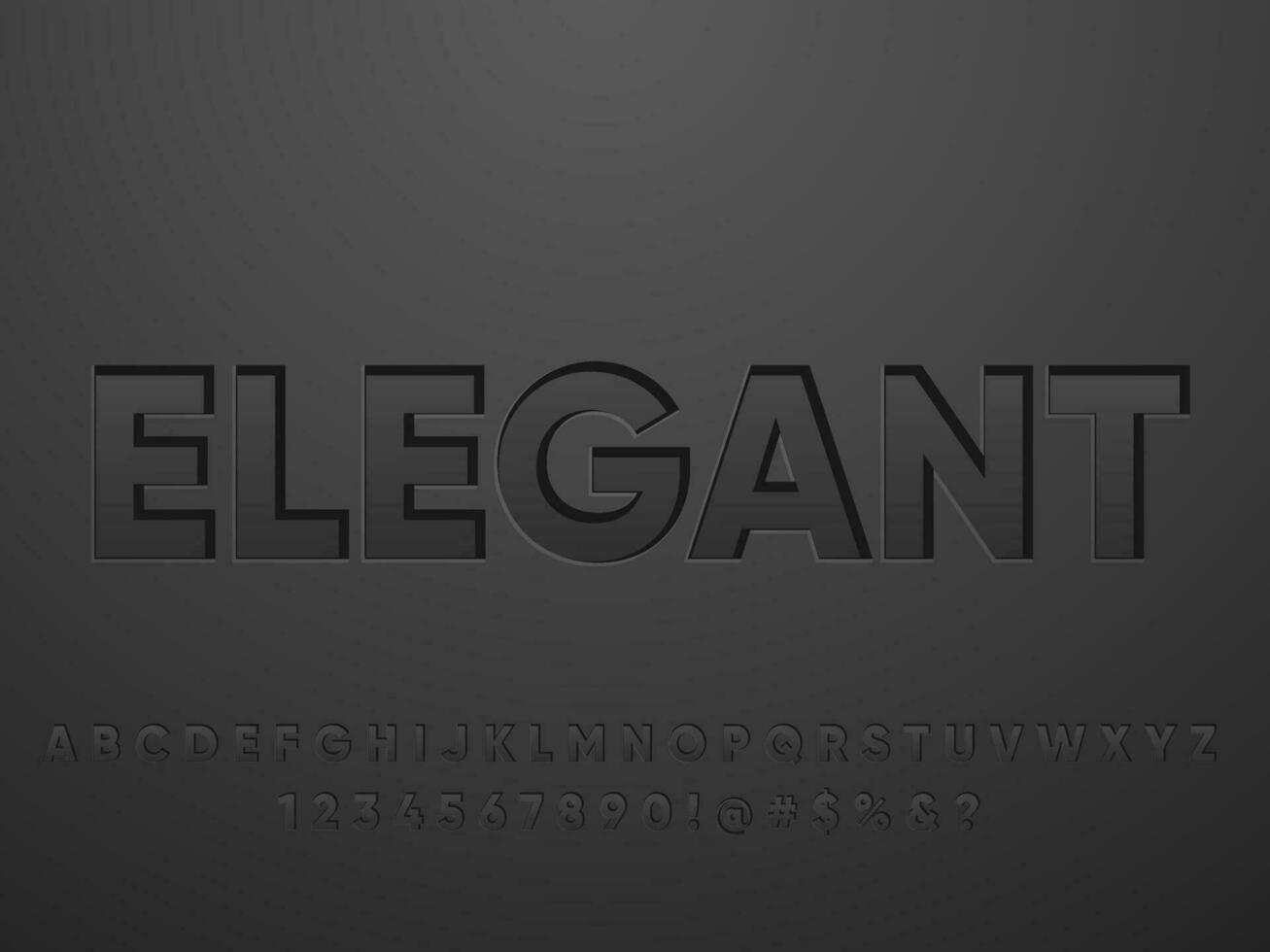 elegant gegraveerde zwart leer tekst effect vector