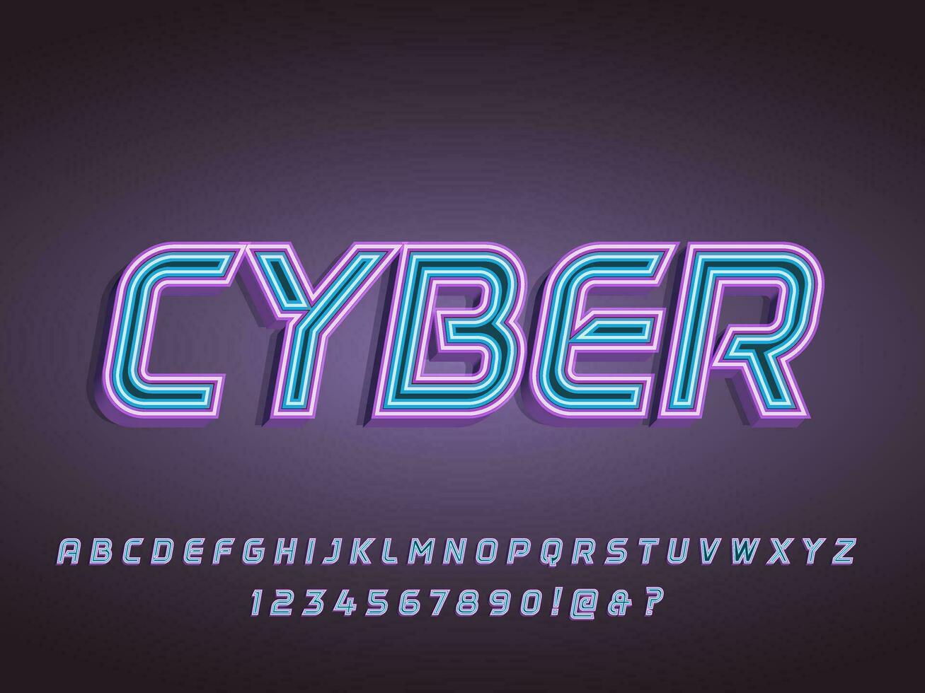 neon futuristisch cyberpunk schets gloeiend licht tekst effect vector