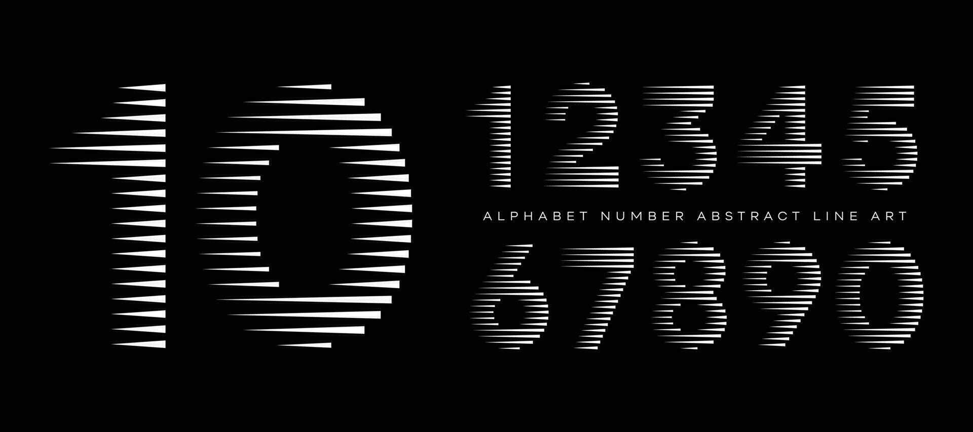 alfabet aantal abstract lijn kunst modern typografie lettertype vector illustratie