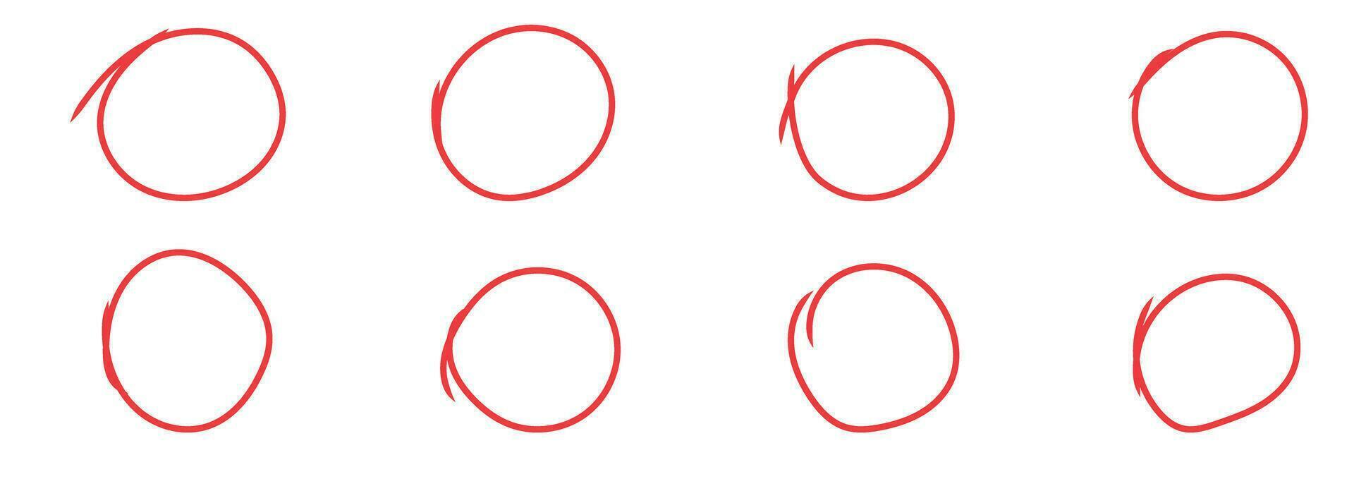 rood cirkel hand- tekening schetsen tekening grunge voor Mark vector