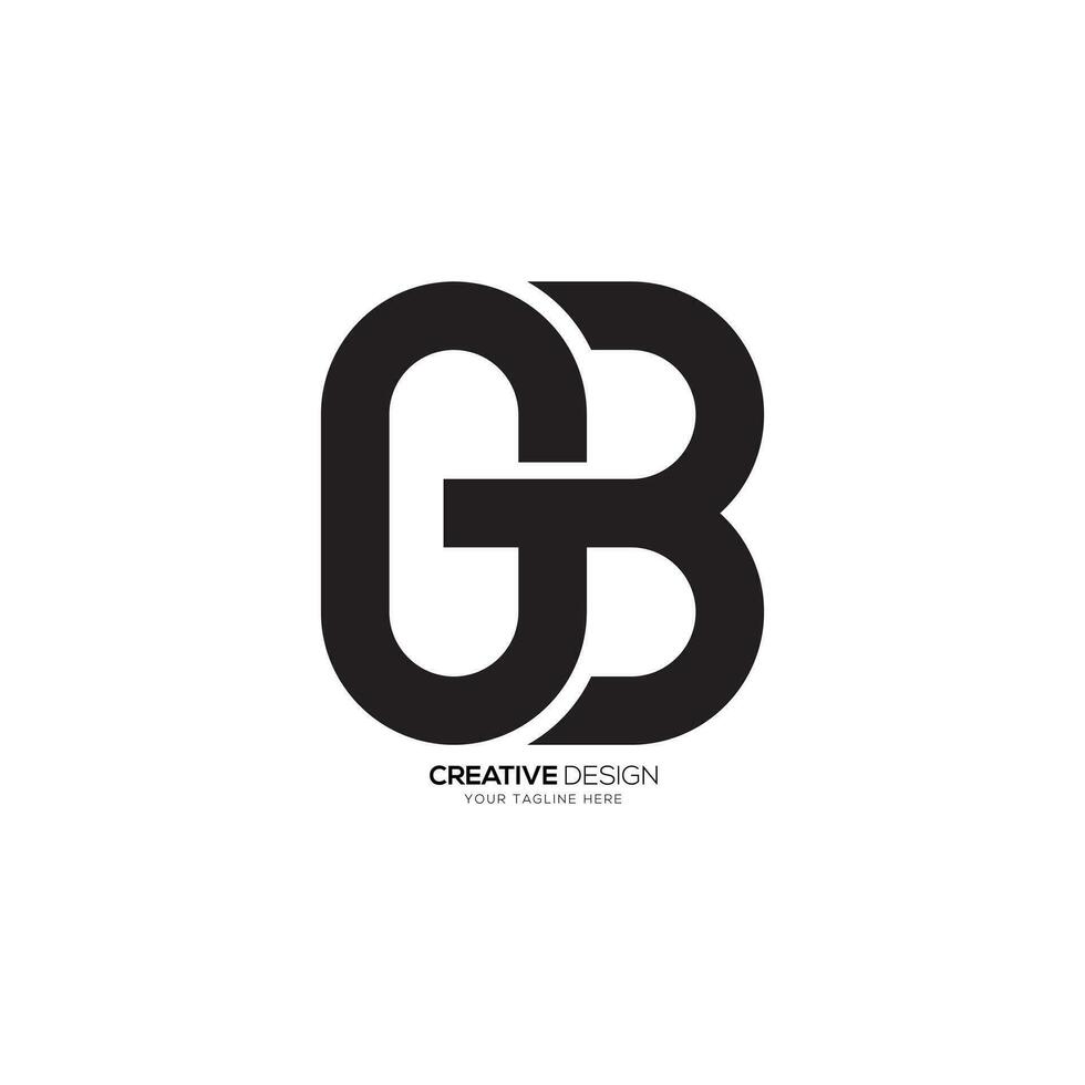 modern vorm brief nl of bg creatief monogram logo. g logo. b logo vector