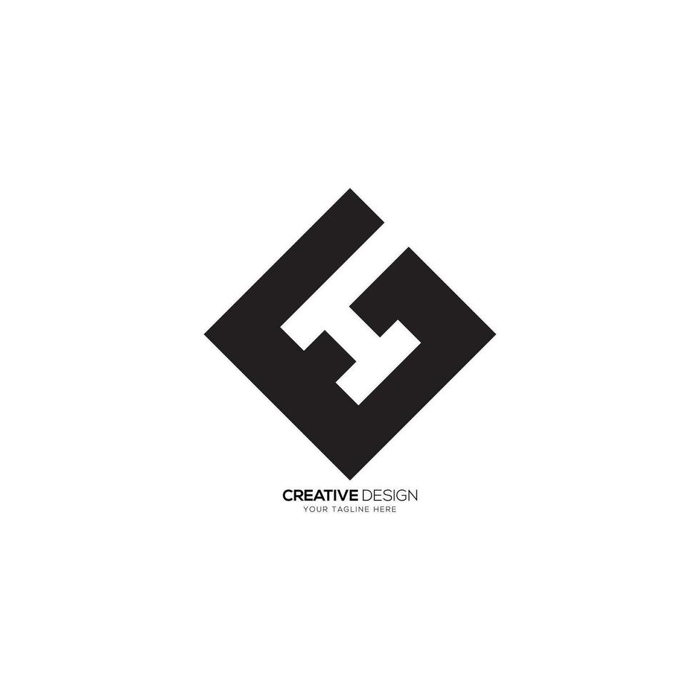 rechthoek vorm brief gh negatief ruimte modern vlak creatief monogram logo. gh logo. hg logo vector