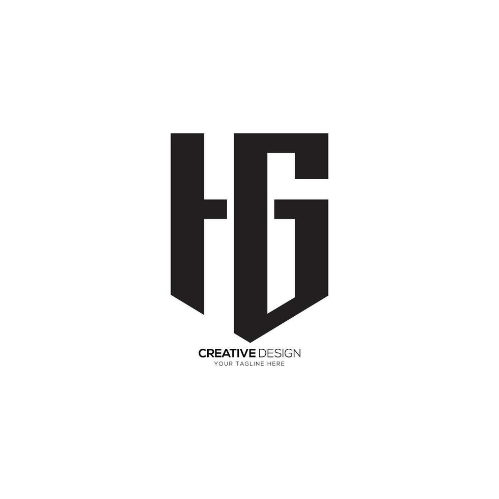 modern brief hg of gh met schild vorm veiligheid bedrijf monogram logo. h logo. g logo vector