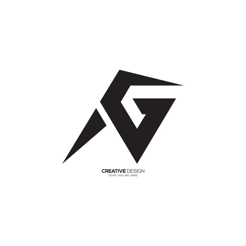 modern uniek vorm brief ag of ga creatief monogram elegant logo. ag logo. ga logo vector