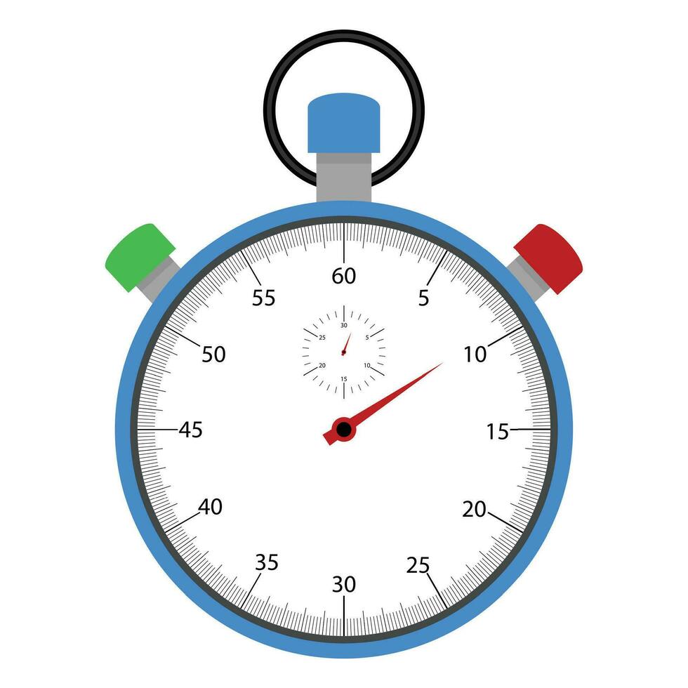 stopwatch met wijzerplaat. kijk maar timer vector, illustratie van chronometer vector