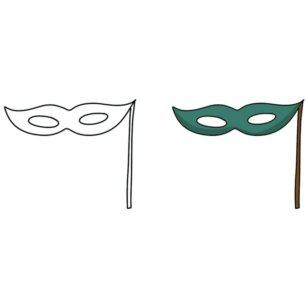 carnaval partij masker . vlak hand- getrokken illustratie voor uitnodiging ontwerp, ansichtkaarten voor nieuw jaar vooravond, verjaardag vector