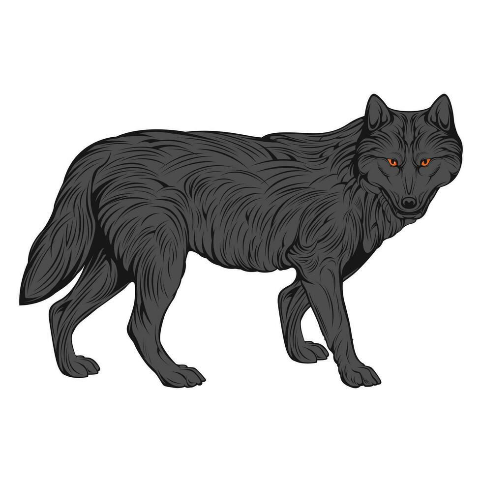 wolf kunst wandelen vector illustratie