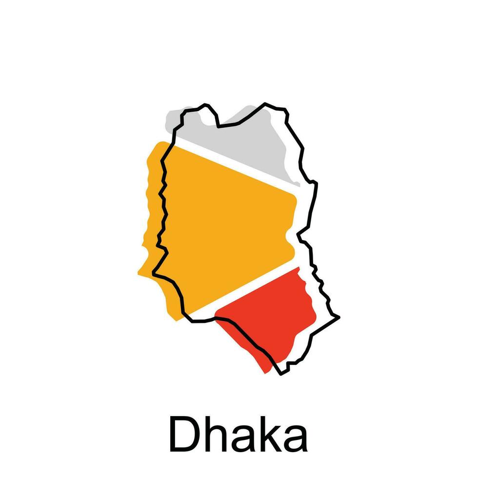 kaart van Dhaka kleurrijk meetkundig illustratie ontwerp, hoog gedetailleerd vector kaart van Bangladesh